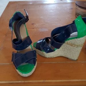 High wedge Blue and Green